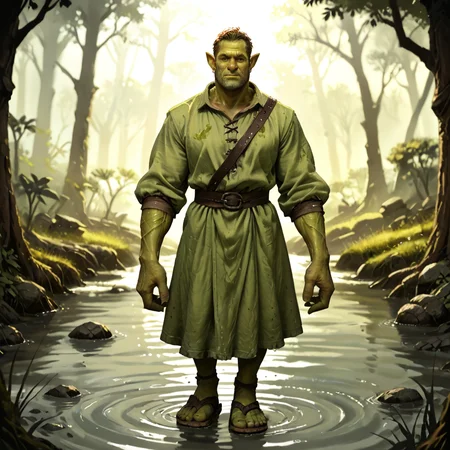 score_9, score_8_up, score_7_up, score_6_up, score_5_up, score_4_up, rating_safe, film grain,HDR,DLSR,<lora:HyperPonyb2:1>,hyper arms,1boy,solo,shrek,ogre ears,green skin,full body,swamp,tunic,sandals