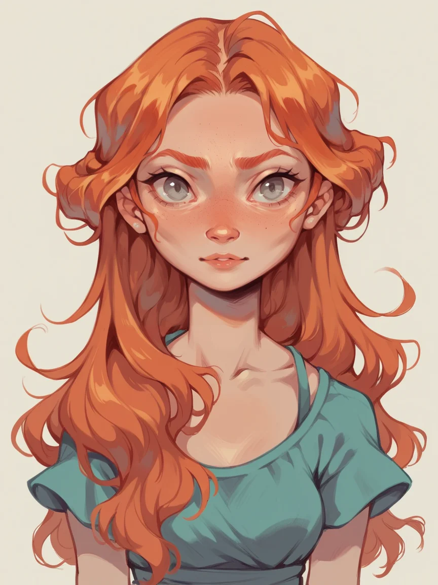 score_9, score_8_up, score_7_up, score_6_up, <lora:p3r3zXLP:0.8> p3r3z, 1girl, long hair, ginger hair, grey eyes,