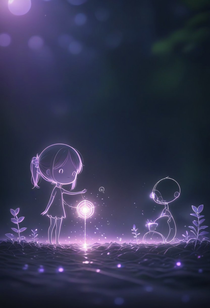 masterpiece, best quality, LIGHT ART PICTURE BOOK, violet light