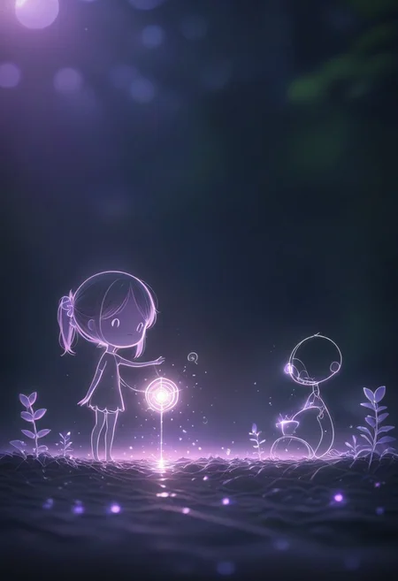 masterpiece, best quality, LIGHT ART PICTURE BOOK, violet light