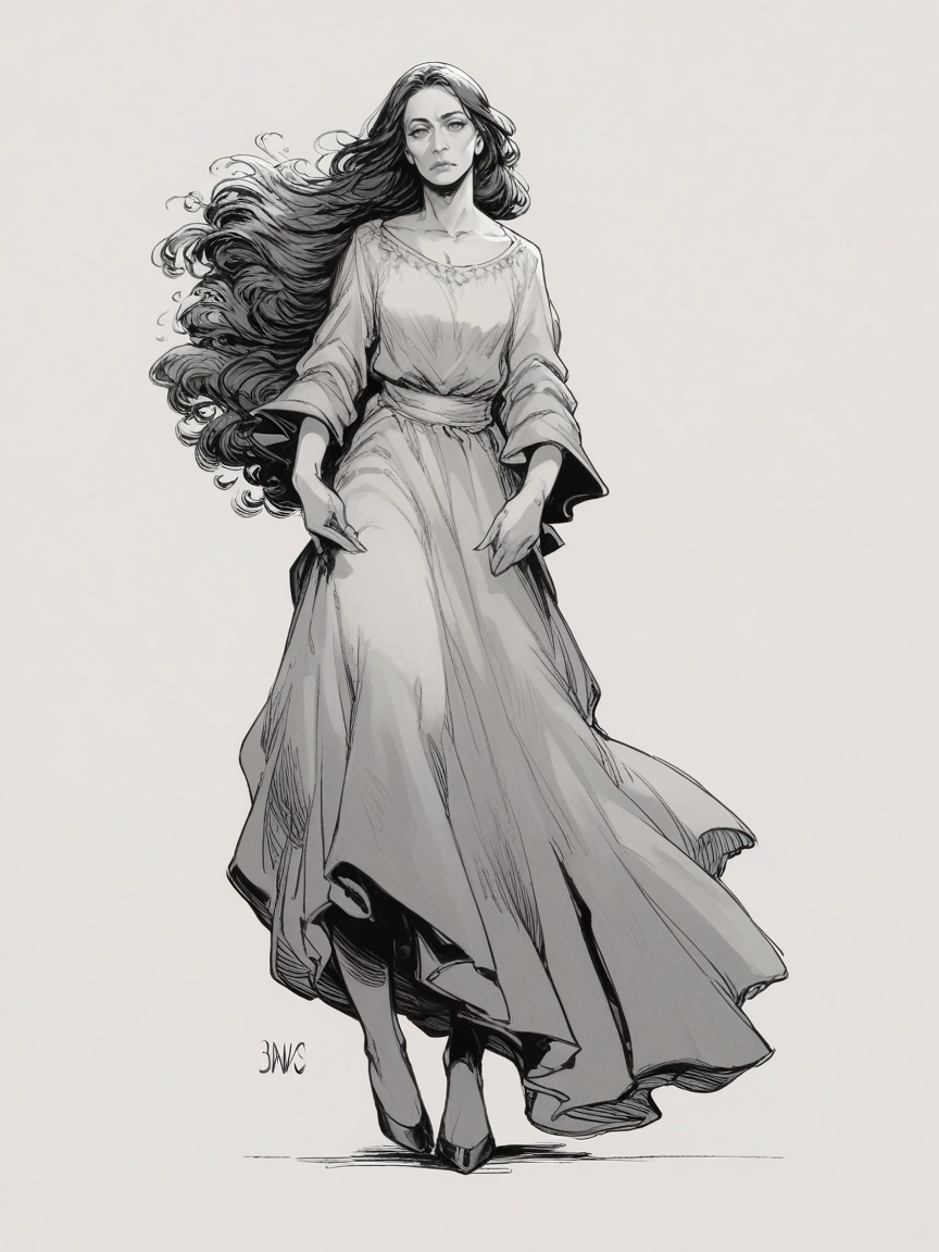 score_9, score_8_up, score_7_up, score_6_up,  <lora:BWSXLP:1> bws, 1girl, monochrome, full body, long hair,