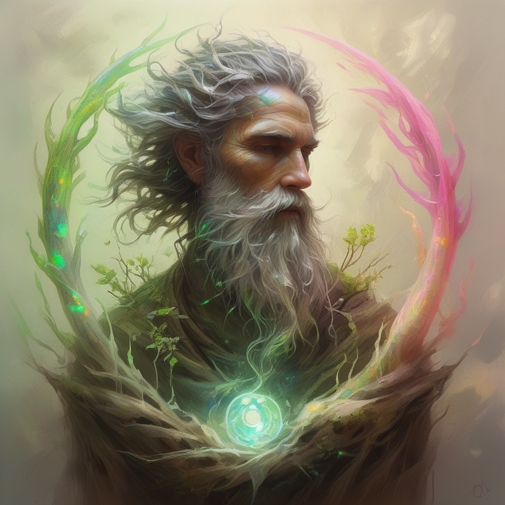 <lora:artfullyDRUID_sdxl_v1:0.8>,<lora:ral-opal:0.5>,<lora:artfullyparched-v1:0.3>,on parchment,ral-opal,the druid is,electric,with,pink and,neon green,insects make up,the beard and,his entire essence,is opal,