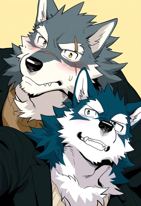 wolf, animal ears, furry, male, bara