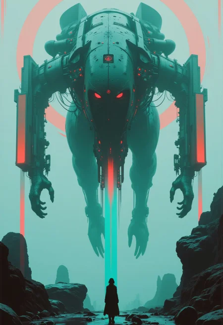 highest details, ultra hyper realism. highly detailed and realistic. intricate and highly professional artwork, an absolute masterpiece.
a pretty female character in front of a towering gargantuan Leviathan, from below view , in the (style of ethereal cybernetic fantasy:1.6), Faded Polaroid Photo, analog, old faded photo, old polaroid,, limited dark palette, unusual colors, atmospheric haze, highly dramatic volumetric lighting turquoise haze, atmospheric fog, digital corruption, washed-out background, desaturated world, bleached dystopia, monochromatic with vibrant turquoise neon pops, flickering neon fractures, and glitching light pulses.