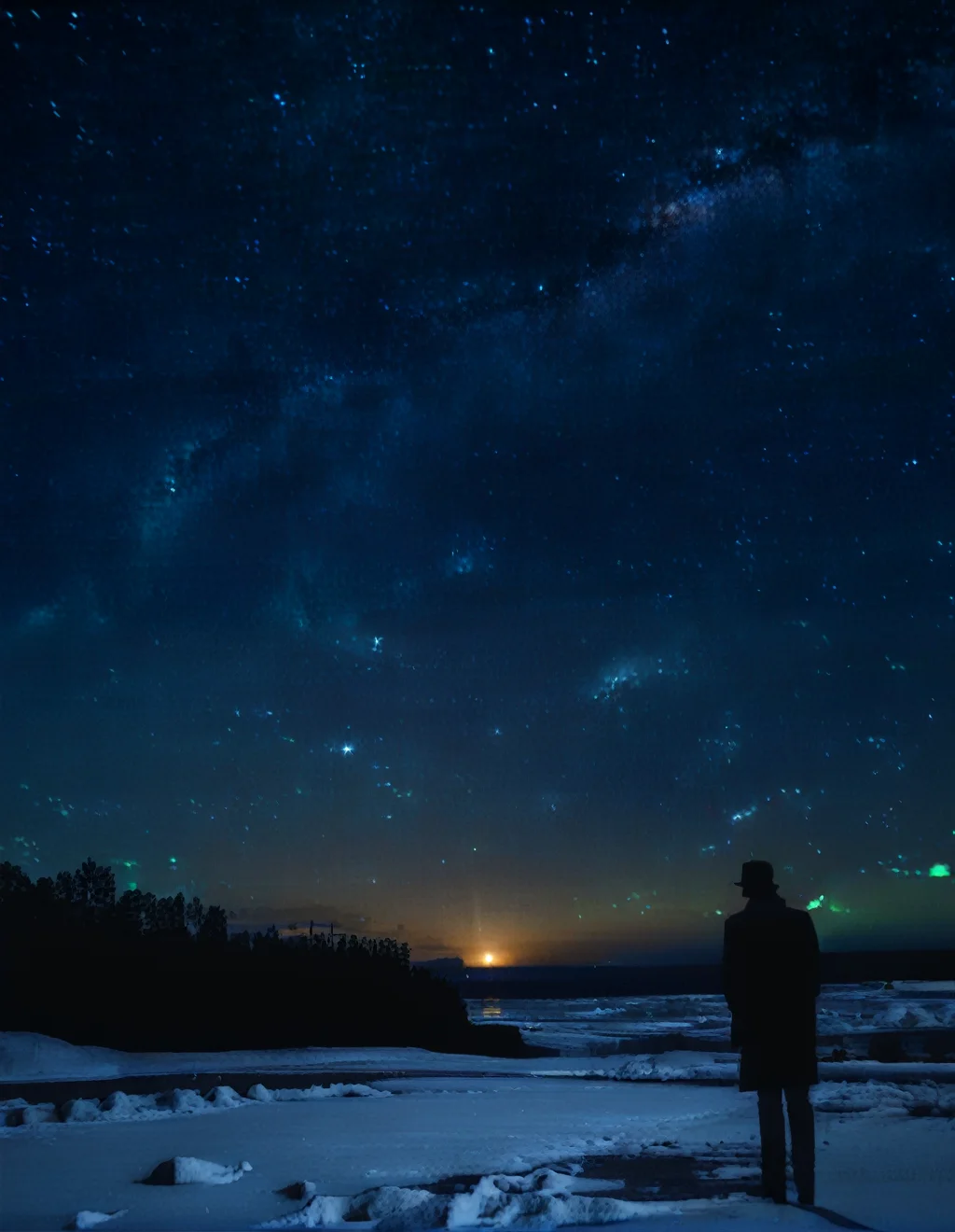 <lora:Starry_Scene:0.87> starryscene, outdoors, sky, night sky, star (sky), starry sky, silhouette, night time, midnight, noise offset, darkness, dark, night time, light particles