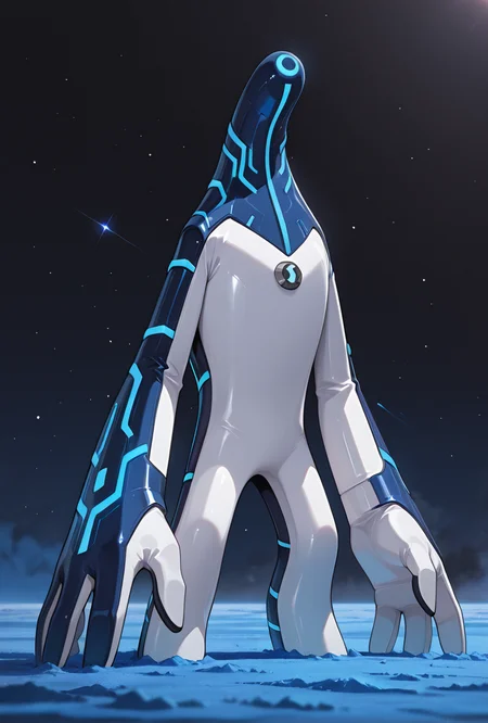 <lora:upgrade-08:1> upgrade, solo, no humans, neon trim, blue strips, no humans,, space, lunar surface, spaceship, blue ground, blue sand, black sky,, masterpiece, best quality, amazing quality, very aesthetic, absurdres, newest,