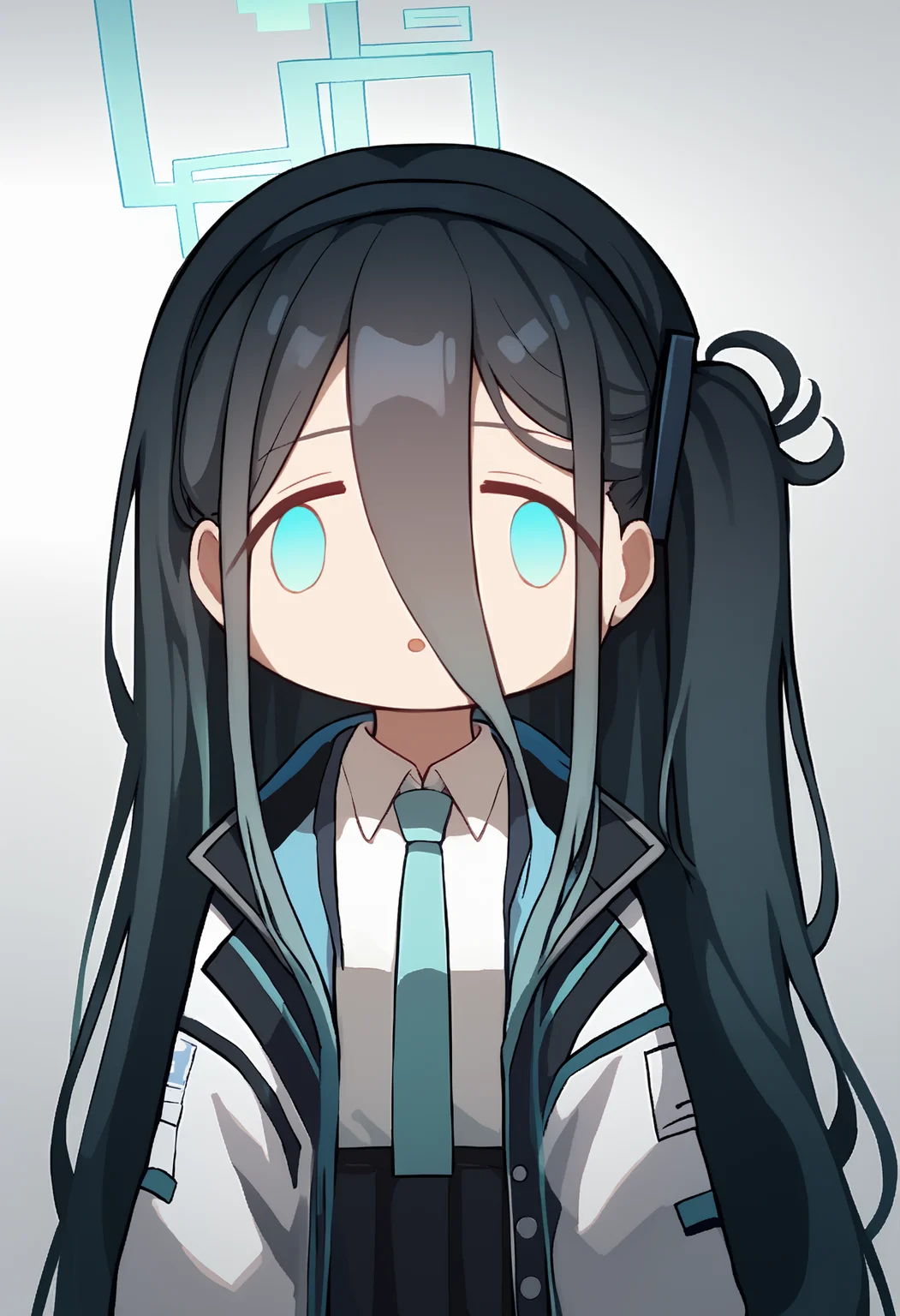 score_9, score_7_up, facefx, empty eyes, open mouth, chibi, meme, solo, portrait, aris, flat chest, long hair, black hair, halo, aris main, one side up, hair between eyes, white jacket, collared shirt, pleated skirt, black hairband, open jacket, blue necktie,
<segment:yolo-AnzhcFaceseg640v2y8n.pt,0.3,0.3>