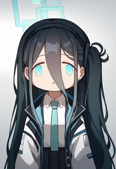 score_9, score_7_up, facefx, empty eyes, open mouth, chibi, meme, solo, portrait, aris, flat chest, long hair, black hair, halo, aris main, one side up, hair between eyes, white jacket, collared shirt, pleated skirt, black hairband, open jacket, blue necktie,
<segment:yolo-AnzhcFaceseg640v2y8n.pt,0.3,0.3>