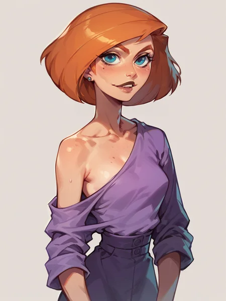 score_9, score_8_up, score_7_up, score_6_up, score_5_up, <lora:annpossibleXLP:1> ann possible, blue eyes, 1girl, solo, orange hair, short hair