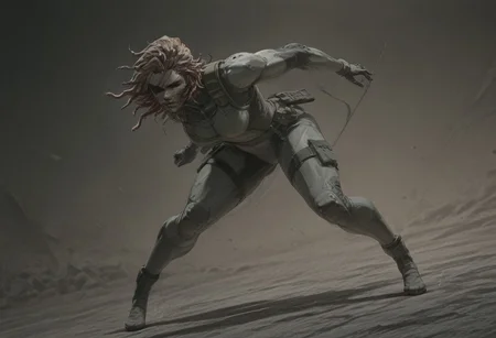 snake_hair, Score_9, score_8_up, score_7_up, 8k, masterpiece, uhd,8k textures,illustriousanime, ultradetailed, award-winning work, absurdres, very aesthetic quality,full body, dynamic pose, dynamic angles, combat, dutch angle, gunshot, enemies:1.2, snake's fighting enemies:1.2,
Solid snake, beard, eyepatch, snake_hair, worm on a string hair, fluffy, multicolored hair, snake,yoji_shinkawa,anime, cyberpunk