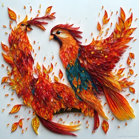 paperart, simple background, white background, flower, bird, leaf,fire bird,<lora:paperart:1>, cute cute cute creature, an illustration by esao andrews, cyril rolando and goro fujita, deviantart, fantasy art, storybook illustration, oil on canvas