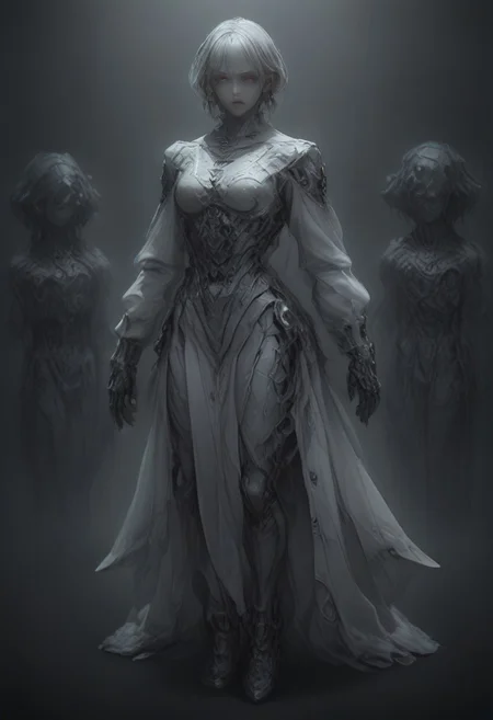 Setting within dark concrete ruins. (RUNNING)
Full body portrait, angry expression, looking at camera, standing, feet visible, normal human proportions,
man, tall smart person, royal soldier, royal military, regal being,
ornate uniform, (white and gold porcelain royal celestial clothes), holding scifi weapon, mechwear, commando uniform, crystal details in armor, crystal ornate earrings, crystal jewelry, details fractal armor,
((((crystallization of the face)))), teeth made of quartz, ((((eyes made of ulexite)))), hair made of Fanlike acicular-fibrous crystal groups, thin crystal hair, flowing white fractal hair, large perfect eyes, crystal iris, eyes made of crystal, ((white porcelain skin)), (white_skin), glowing clear eyes, celestial eyes, interweaving techno-anatomical and fractal elements, Ellen Jewett's intricate sculptural craftsmanship, no eyebrow hair,
dynamic lighting highlighting multifaceted textures, cinematic post-processing for an exquisite visual narrative, breathtaking surreal masterpiece,
sci-fi royal palace setting, single source lighting, low light setting, dark room, intense lighting,