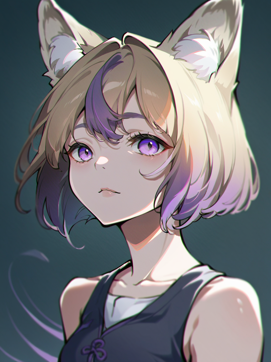 score_9, score_8_up, score_7_up, score_6_up, score_5_up, <lora:natsumehinakoXLP:1> natsumehinako, 1girl, fox ears, purple eyes,