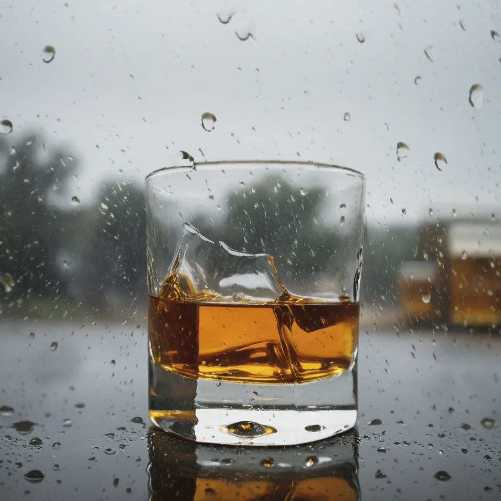 whiskey behind rain on glass<lora:Rain_on_Glass_XL:1>