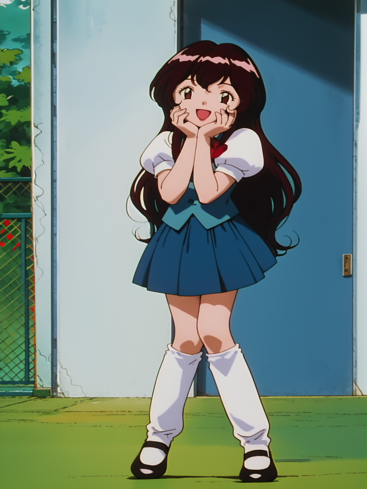 score_9, score_8_up, score_7_up, 1girl, solo, source_anime, anime_screencap, pkmGiselle,    long hair, puffy sleeves, short sleeves, mary janes, shoes, socks <lora:pkmGiselle:1> face focus, close up, holding face in hand, smiling with half closed eyes, looking at viewer, open mouth,