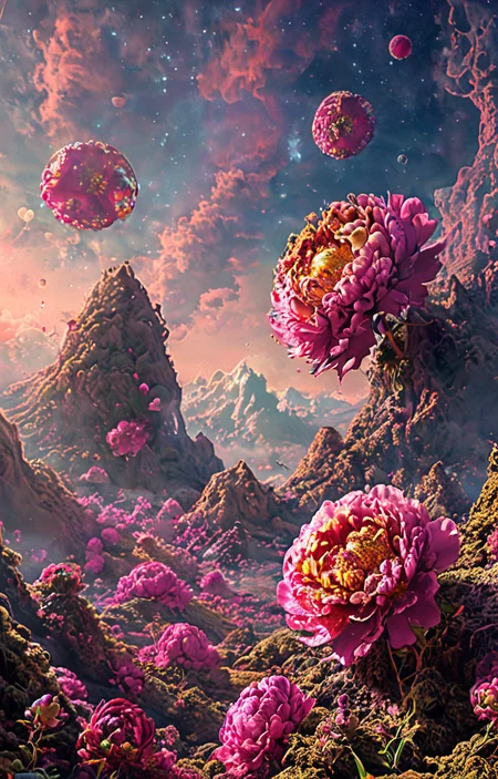 masterpiece,best quality,<lora:tbh8-sdxl:0.9>,illustration, decaying peonies