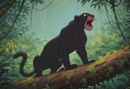 score_9, score_8_up, score_7, score_6_up, score_5, jungle in background, solo, (bagheera:1.2, panther), black fur, male, yellow sclera, brown eyes, claws, clawed paws, fangs,
 roaring, furry body, fur,full body, furry body, fur, full body,
 <lora:Furry_Lora_Bagheera_Jungle_Book:0.6>
<lora:J_cartoon:0.6>
<lora:Top 2.5DCartoonV2:0.4>