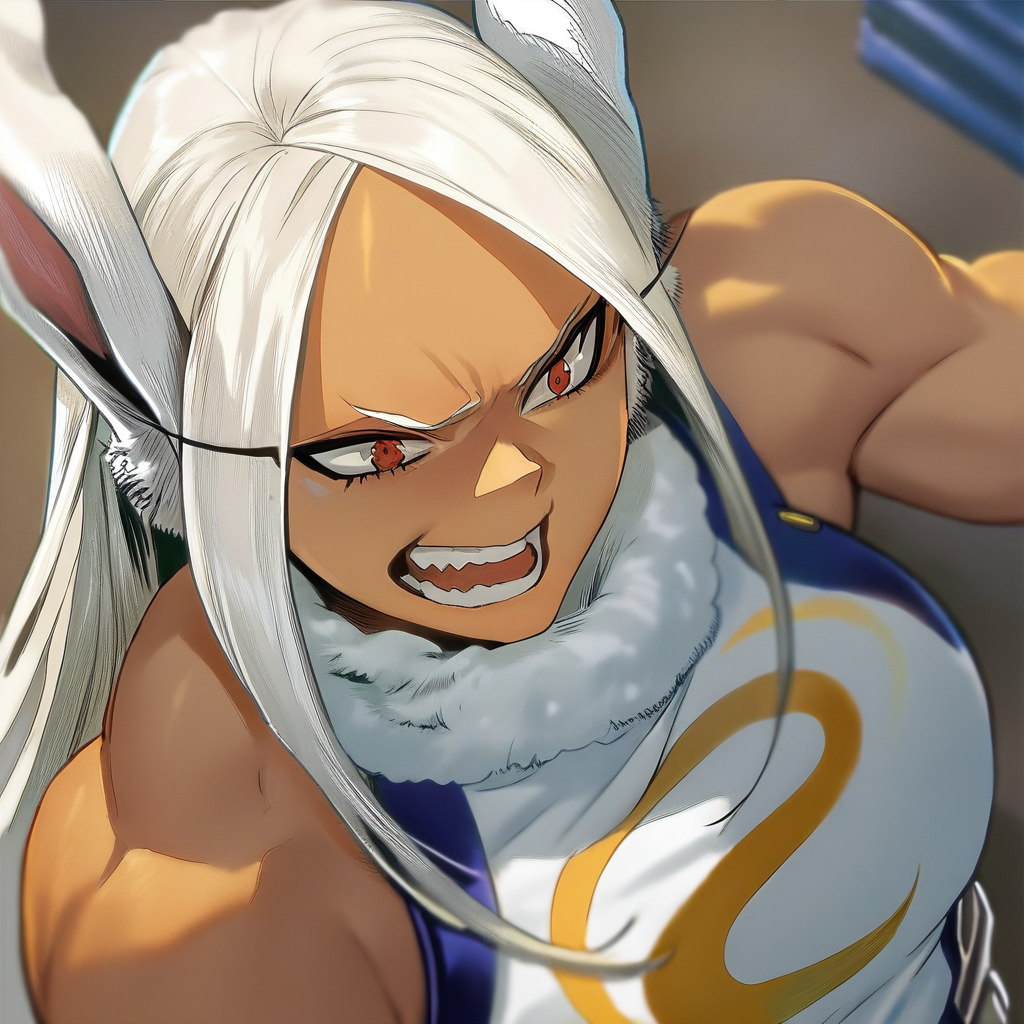 score_9, score_8_up, score_7_up, source_anime, expressive, anime,  dynamic, 1girl, Mirko\(my hero academia\), BREAK, source_anime, my hero academia, Mirko, white pubic hair, uncensored, artist style:homare, homare_style, source_hentai