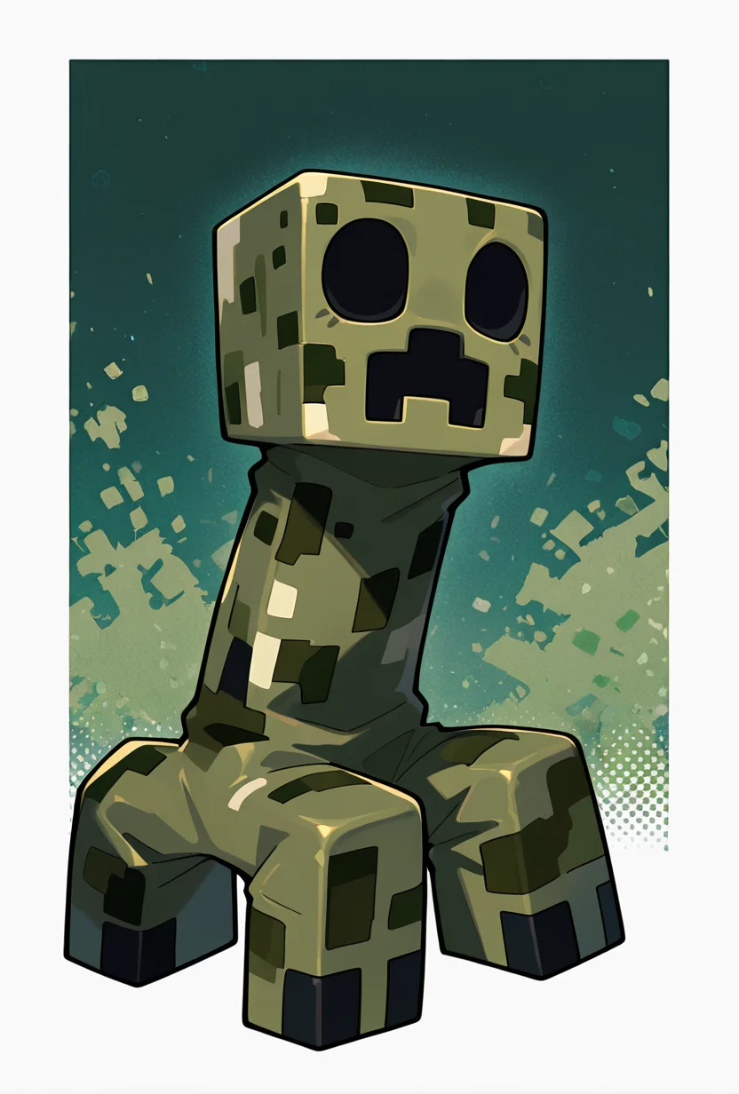 <lora:crpr-08:1>, crpr, no humans, full body, pokemon (creature), open mouth, green skin, black eyes, green background, no pupils, black mouth, dark patches, camo skin,, masterpiece, best quality, amazing quality, very aesthetic, absurdres, newest,, upper body, halftone effect, white borders, abstract background:1.2,