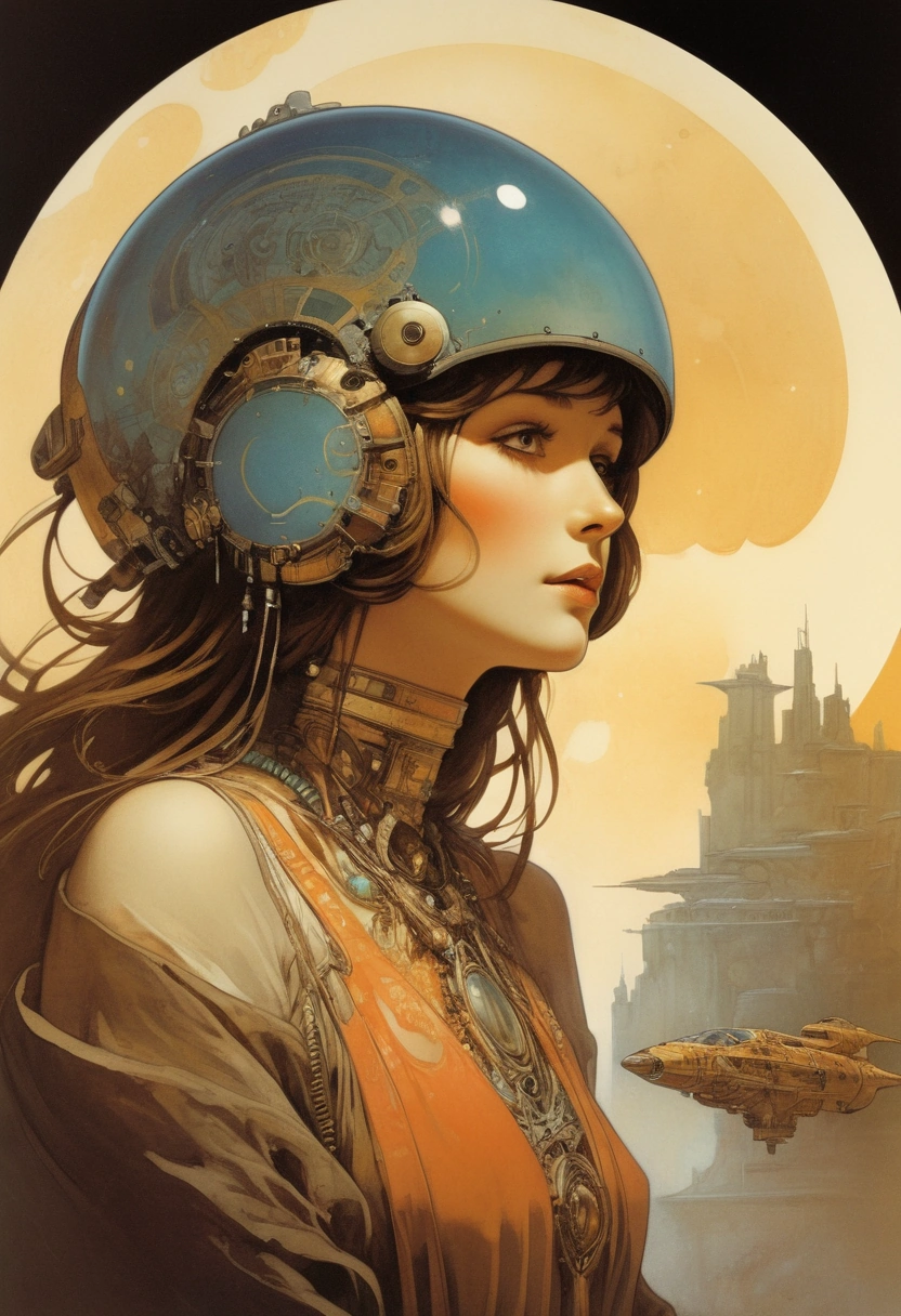 illustration by Chris Foss and Alphonse Mucha