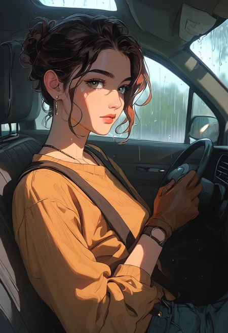 masterpiece,best quality, highly detailed, score_9, score_8_up, score_7_up, score_6_up, source_cartoon,
BREAK
1MILF, leather driver gloves, (car backseat: grocery bags, child seat) grinding on his lap
BREAK
steering wheel visible through windshield, handprint fog on glass
BREAK
dashboard clock closeup (4:32 PM), rain streaks on windows
BREAK
dynamic light, warm_light, vibrant colors warm_colors, soft focus, high contrast, textured surfaces, depth of field, golden hour lighting, dramatic shadows, rich details, nature-inspired color palette, playful composition.
,dynamic angle,dynamic light,background,