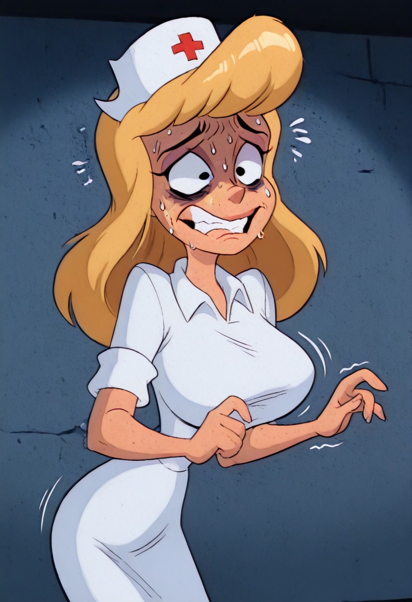 masterpiece, best quality, amazing quality, absurdres,(((((white background))))), (((hellonurse))), (((angry))), (((offending^2))),((((straining)))), ((((deep neckline)))),((((((extremely embarrassing))))),((((extremely rabiding)))),((((((raging)))))), (smirk:2),(EXCITED:2),(nervous:4),(((((((envying:1.5))))))),(mad:1.5),(grin:1.5),((((twisting)))),((((((extremely malicing)))))),blonde hair, teal eyes, (((1girl))), alone, (big breasts:1.5),((((slim body))))),eyeshadow, twerking,((((tight dress)))), ((((white nurse dress)))), Heloise Nerz, hellonurse, dirty, detailed body, detailed face, highly detailed body, highly detailed face, dynamic pose, posing, ((((((angsty))))), (((((furious)))))), (((((submissive)))))), 1girl, dirty messed burnt blonde  hair, wounds, hit herself,  selfharm,terror,((((fear)))), wounds on face, wounds on body, extreme amount of wounds, wounds everywhere, (((((bags under eyes))))),  bags under eyes, shiners, stupid, dumb, extremely stupid, extremely dumb, no brain, brain damage, stupid blonde, extremely stupid blonde,  blue eyes, eye twitching, nervous eye twitching, extremely hard eye twitching, totally burnt hair, sexy, (horny:2),scared, in love, extremely dirty dress, hardly beaten fifty times, confused, humiliated face, depressed face, black eyes,  extremely broken heart, wall eyes, shaggy hair,smashed mouth, crazy emotion, narrow waist