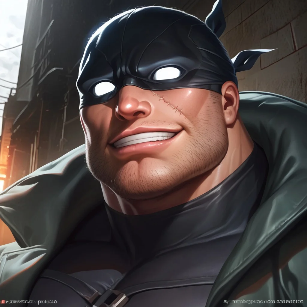 safe_pos, safe_pos, source_anime, detailed background, (score_9, score_8_up, score_7_up), zoroj, masterpiece, best quality, high quality, ultra detailed, highly detailed, high detail, artistic lighting, (highly detailed face, (perfect face, perfect eyes)), depth of field, perfect soft lighting, best shadows, perfect reflections, volumetric, detailed image, high resolution, defined faces, sharp definition,
solo, 1boy, male focus, mature male, stubble, scar on face, white blank eyes, black mask, black shirt, green trench coat, musclebears, muscular male, bara, veiny muscles, large male,
ruanyi0046, alley, night, dynamic poses, various poses, standing, looking at viewer, smile, grin, ((face shot)),