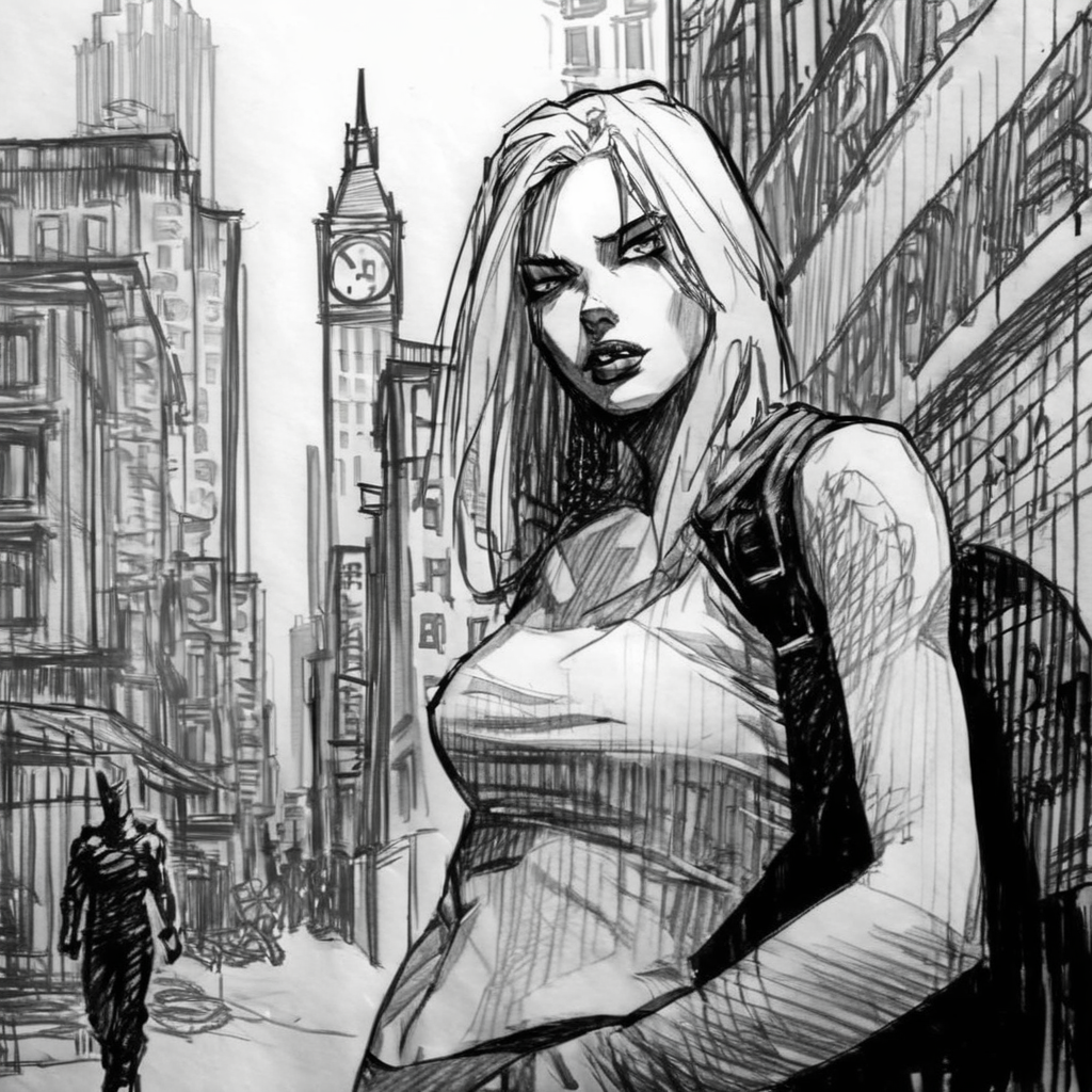 drawix17 girl in city <lora:drawix17:1>