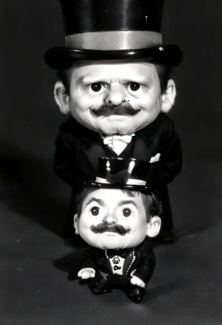 ((((((black and white,chibi)))))),((small man with mustache, top hat, kenbis, chibi, chibi, male only, male, male chibi, monocle, art deco, thick mustache, comically large mustache, handlebar mustache, tiny, multiple men, shrunk, microxl, some little guys, high angle, from above)), bwMovies, realistic, photo, vintage photo, ((very small man, small man, a small man, a man who is small, a small man)), an unapologetically small human male, black and white, smiling, very happy, euphoric, ecstatic, wonderful small men, large smile, huge smile