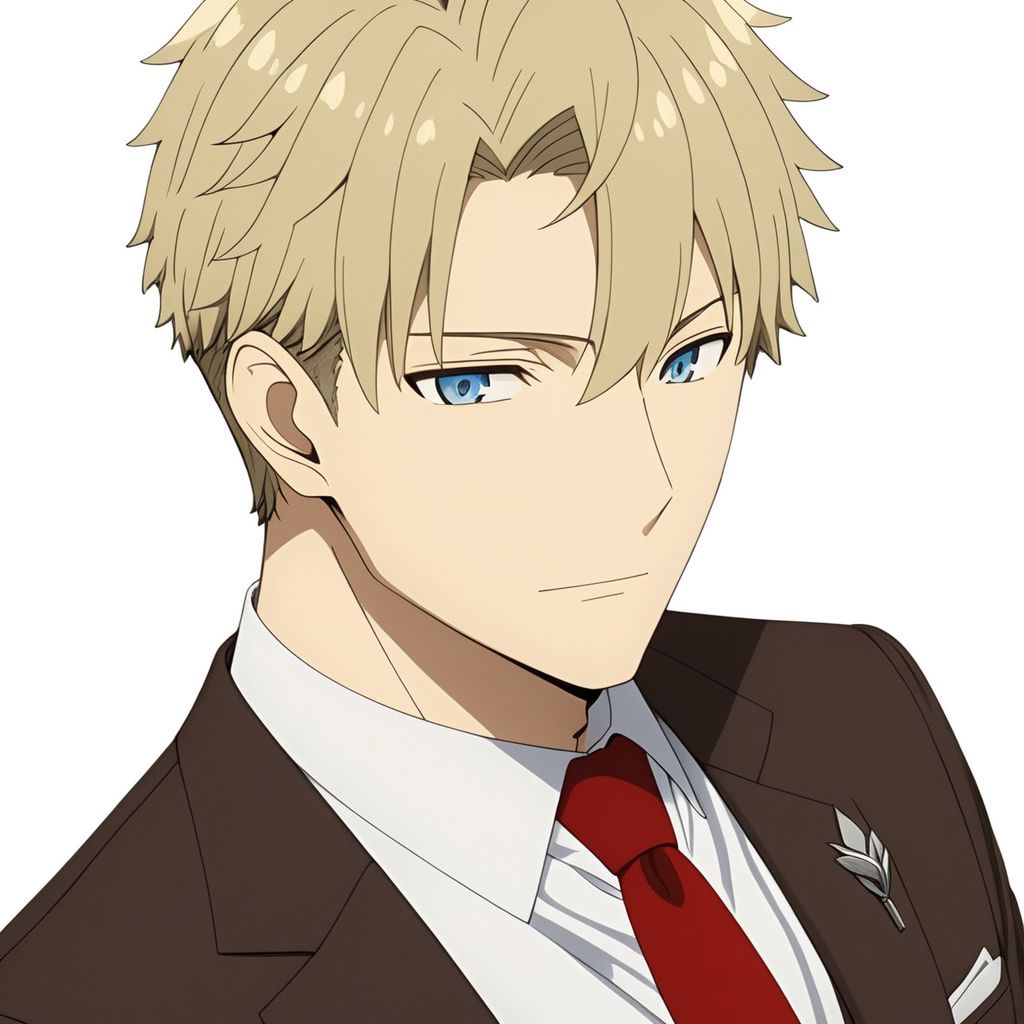ASCII masterpiece, best quality, half body shot, loid_forger, 1man, shirtless, slim lean body, detailed reflective light blue eyes, blonde hair, formal, suit, brown jacket, collared shirt, red necktie, dark brown vest,  in front of a (plain white background: 1.2), 4k, 8k, intricate detail, soft lighting,