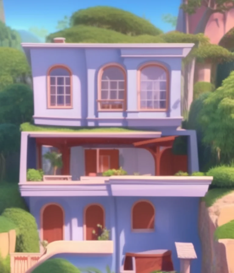 a view of a modern villa, Zootopiav4, strong colors