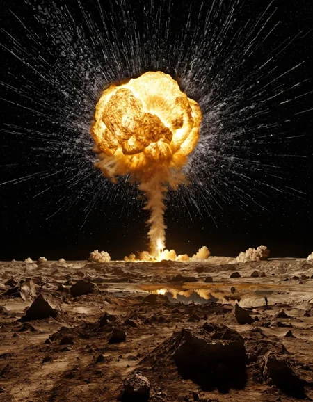 Explosion Artstyle on the moon, astrophotography, surreal, disturbing, photorealistic, high resolution, beautiful, highest quality, masterpiece, highly detailed, <lora:add-detail-xl:0.85> <lora:Explosion Artstyle - Trigger is Explosion Artstyle:1>