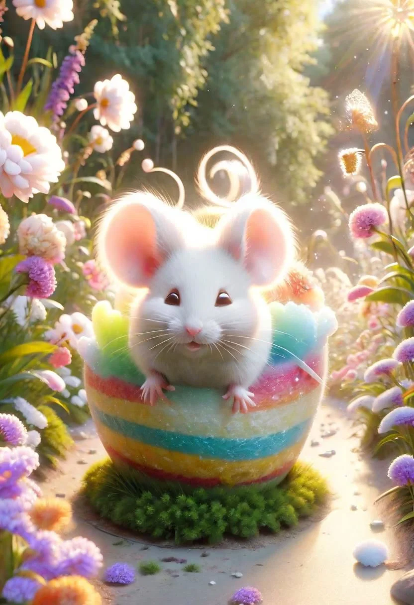 ral-fluff,<lora:ral-fluff:1>,
masterpiece,best quality,original,official art,cute mice, purple flower,background,cartoon rendering,beautiful detailed glow,(detailed ice),beautiful detailed mice ,sunny, flower, happy, big grin, mice drive with little car