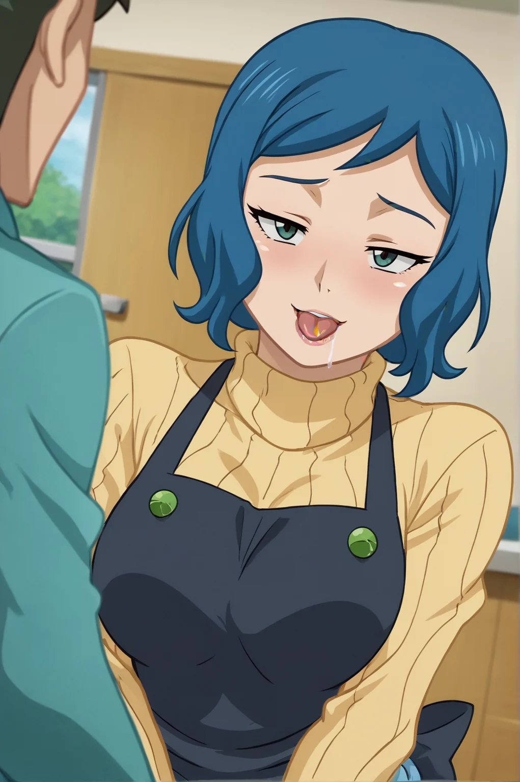 score_9, score_8_up, score_7_up,anime_source, source_anime, best background, detailed background, anime screencap, Rinko, Home Outfit, horny, naughty face, indoors, cowboy shot , tongue out, saliva, <lora:JN_Iori_Rinko:0.8>