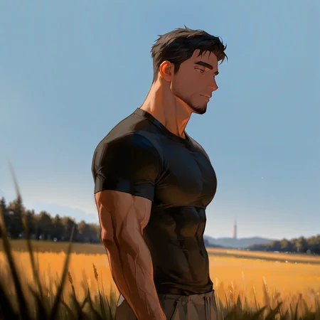 <lora:Random_style_lora_Illustrious:1>, rtxon, man, scenry, field, depth of field,, masterpiece,best quality,amazing quality,very aesthetic,high resolution,ultra-detailed,absurdres,
solo, male focus, muscular male, muscular male, bara, mature, (very short hair, beard, bara, mature, facial hair, stubble), facial hair, bara, mature,
aixiwuganda_(20222192), very awa, masterpiece, best quality, absurdres, newest, perfect quality, detailed background, intricate details,
<lora:slider_Body Type_alpha1.0_rank4_noxattn_last:2><lora:style_Anime Summer Days 2 Style SDXL_LoRA_Pony Diffusion V6 XL:.6><lora:slider_cfg_scale_boost:.7><lora:Artist6p:.55> Artist6p, Artist04p,<lora:slider_il_brightness_slider_d1:-1><lora:slider_il_contrast_slider_d1:-1><lora:slider_DarkSlider1.2_alpha1.0_rank16_full_300steps:-.6>