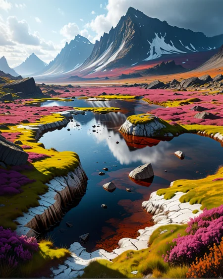 Surreal Landscape ,Creator Landscape,(style ofAndreas Achenbach (Nordic realism)),Volcanic foothills covered in heather,petrified wood fragments,salt evaporation ponds,
<lora:extremely_detailed:0.8> extremely detailed,
<lora:add-detail-xl:0.3>,
<lora:dreamshaperXL10_lora:0.3>
detailxl,
advntr,