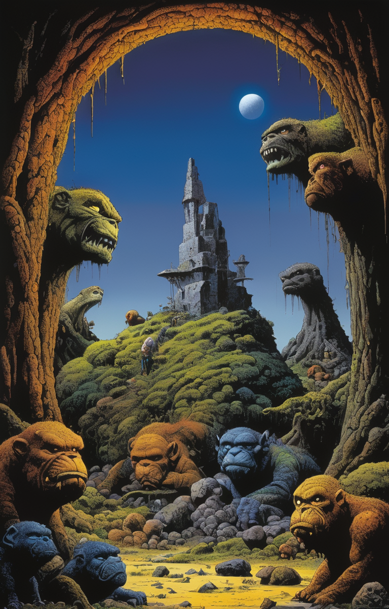 masterpiece,best quality,<lora:tbh235-sdxl:0.5>,illustration,style of Richard Corben, portrait of family