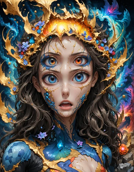 beautiful 1girl.DV_Kimbali_Vicious Angry, tightened jaw, squinted eyes, and raised eyebrows. ,
Charming a spell and does magic (Self-fulfilling prophecy,Vertical lines,Diagonal lines,Periwinkle ,waterfall,Cuboid,Plasma,Bewildering,Illuminating magic:1.0) (Supersolid,red ochre captivating,mystifying,glimmer ,gypsum board,animation tool (light table, animation software) wave propagation,brownian motion,quantum thunder,Cylinder,hexagon,Wavy lines,convection,seraphic magic:1.0),
masterpiece, best quality, amazing quality, very aesthetic, absurdres, newest,
<lora:hyperkraximalism_v1-1:0.7>,
<lora:Iridescence:0.3> IRDCC,