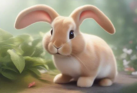 A happy cute, bunny, (wearing a Christmas hat), Adorable, heart warming, cheerful, detailed, bright colours, friendly expression, small size, shiny, eco-friendly, garden, environmental, sunlight, shadows, digital art, whimsical, playful, intricate details, high resolution, photorealistic, joyful atmosphere, gentle, soft lighting, cartoonish style, enchanting, vivid, appealing, character design, imaginative, family-friendly, [photography, realistic, photorealistic, (8k), (highly detailed), cinematic lighting, intricate details, (high resolution), award-winning,   correct focus, realistic, realistic lighting, (highly detailed),  masterpiece], ((Cinematic Still-Shot))