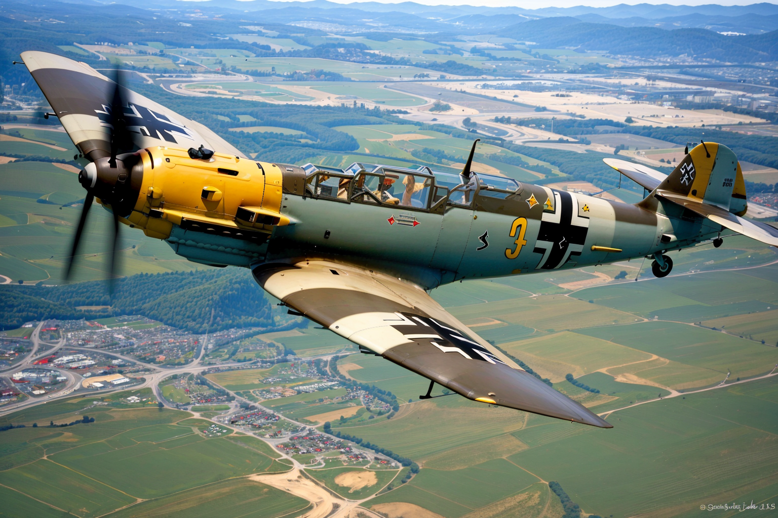 (masterpiece, best quality:1.2), ultra-detailed, BF109, (realistic:1.5), <lora:EdobBF109_v1.0:1>