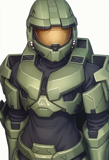 score_9, score_8_up, score_7_up, source_anime BREAK 1girl, solo, <lora:zs_EngagePortraitsXL:1> engageportraits, portrait, white background, <lora:masterchief-halo-richy-v1_pdxl:0.8> masterchief, helmet, visor, power armor