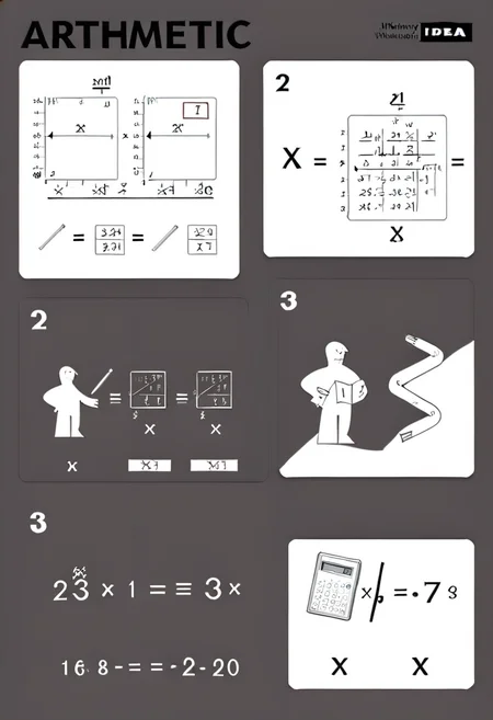 arithmetic math, <lora:ikea_instructions_xl_v1_5:1>