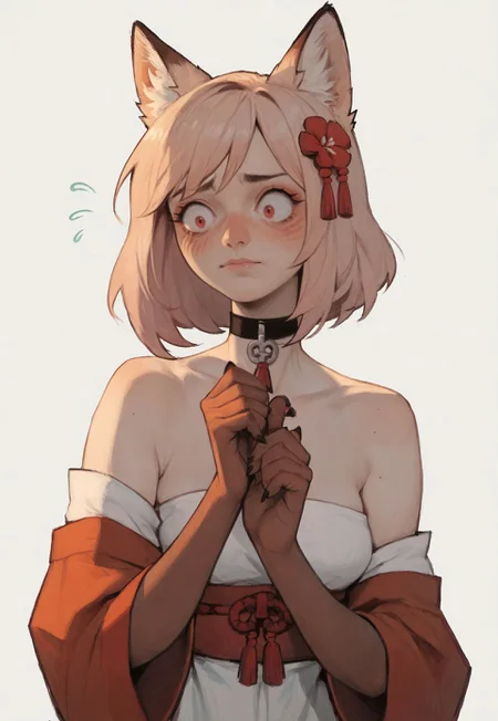 score_9, score_8_up, score_7_up, score_6_up, score_5_up, suizilla, fox girl, cute, nervous,