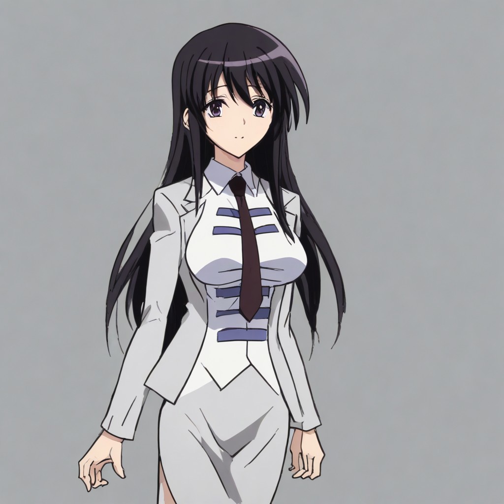 Kyouko Sonan , safe , standing , full-body , hands on hip , smile , lomg hair , sexy legs