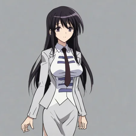 Kyouko Sonan , safe , standing , full-body , hands on hip , smile , lomg hair , sexy legs