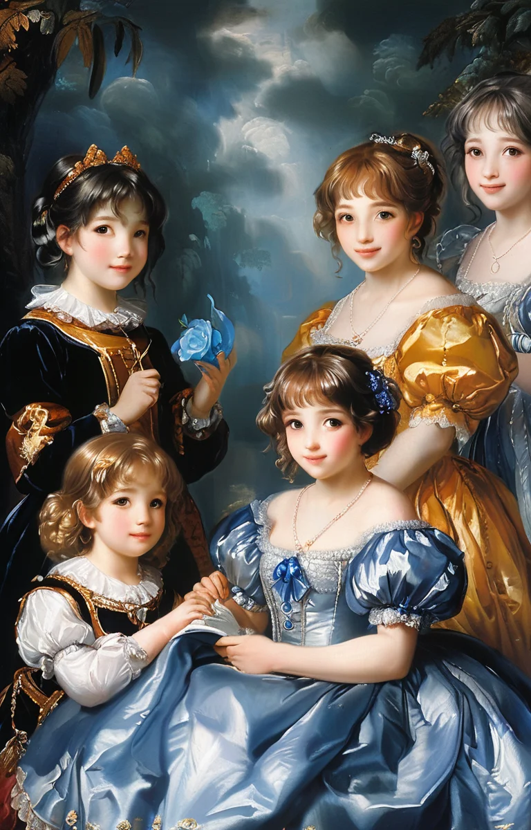 masterpiece,best quality,<lora:tbh218-sdxl:0.9>,illustration,style of Anthony van Dyck portrait of idolmaster cinderella girls,