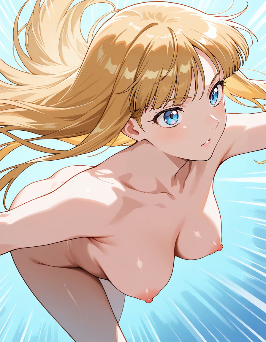score_7_up, anime BREAK official art, solo, 1girl, one girl, 
<lora:Lucille_Liliant:1>, Lucille Liliant, long hair, blonde hair, blue eyes, 
nude, dynamic angle, dynamic pose,
(masterpiece:1.3), best quality, high resolution, unity 8k wallpaper, extremely detailed CG, 8K, (watercolor \(medium\), muted color, sketch:1.1), perfect anatomy, highly finished, masterpiece, best quality, high quality, amazing quality, great quality, very aesthetic, ultra detailed, highres, absurdres, highly detailed, highly detailed background,