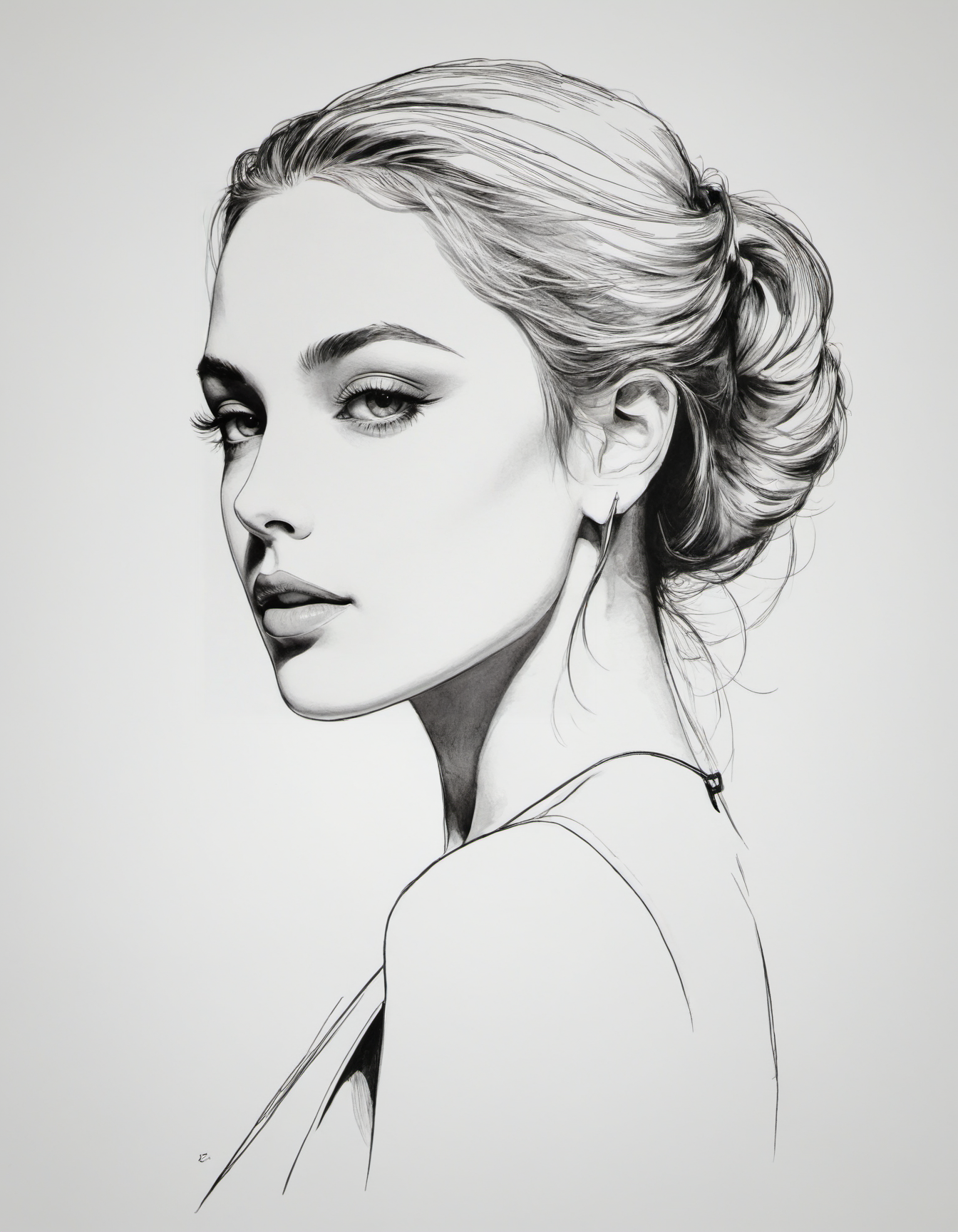 by Elisabeth Collins, Line art drawing, professional, sleek, modern, minimalist, graphic, line art, vector graphics,, (sexy but extremely beautiful:1.4), (masterpiece, best quality:1.4) , in the style of nicola samori,
looking at viewer, sideview
<lora:epi_noiseoffset2:0.5> <lora:add-detail-xl:1> <lora:xl_more_art-full_v1:0.5>  <lora:NicolaSamori:0.7> 
 <lora:looking_at_viewer:2>