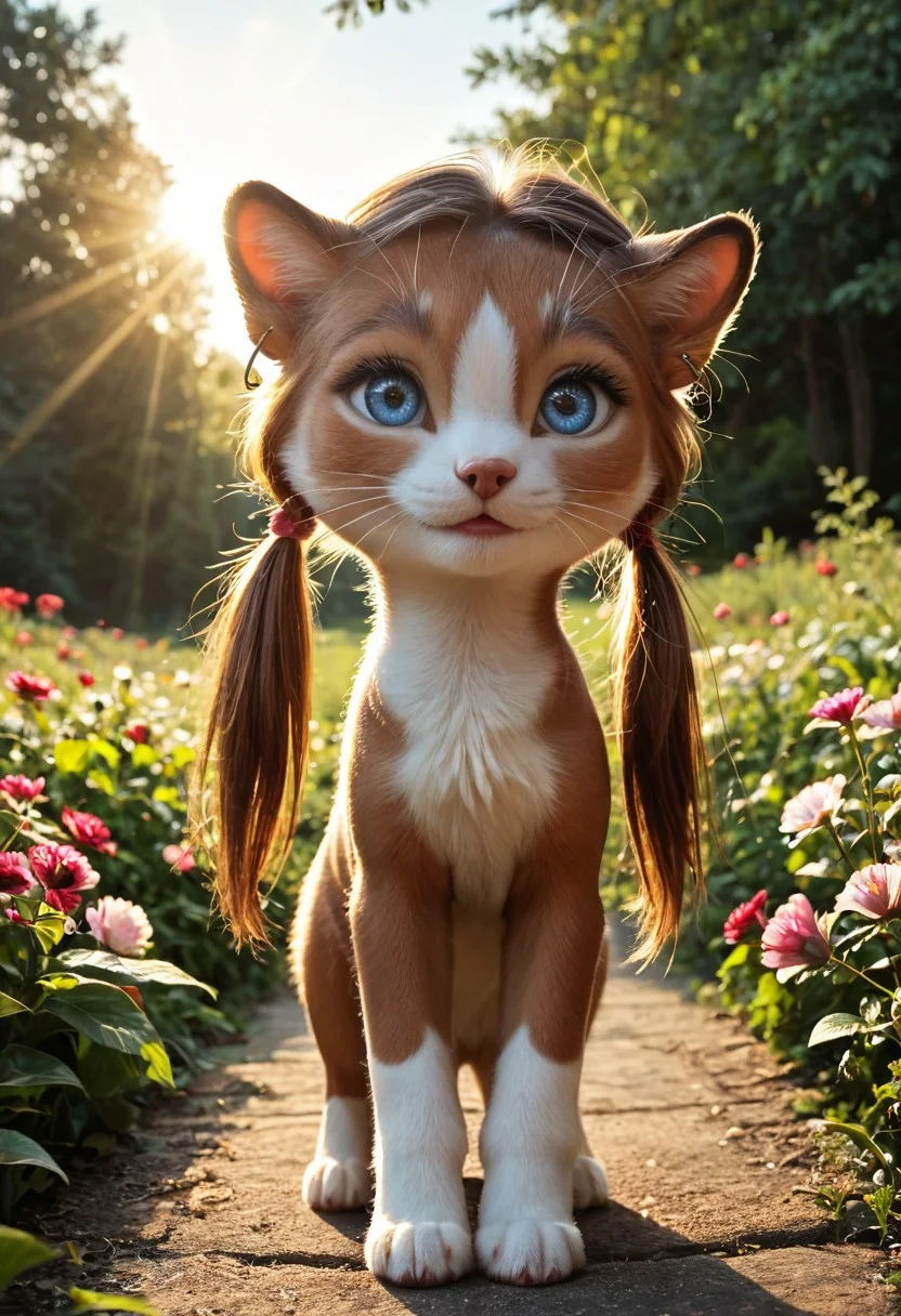 (masterpiece:1.5), 8k, best quality, ultra-detailed, (high res), cinematic lighting, beautiful lighting, high quality, studio quality, detailed, insanely detailed, extreme detail, refined detail, perfect detail, max detail, smooth lighting, detailed background, hyper detailed body, beautiful lighting, vibrant lighting, global illumination, absurdres, high-res, dynamic lighting, score_9, score_8_up, score_7_up, ponypositive, 50 girl, looking at viewer, (narrow waist, skinny, small body, slim), (outdoors, floral garden), bright lighting, daylight, sunshine, cute, kawaii, (closed mouth), happy, ((standing)), alone, gleaming eyes, large eyes, ((cowboy shot)), (hands at the sides), (rating_safe, sfw), source anime, <lora:xl_more_art-full_v1:0.8> , PonyXLV6_Scores, unity 8k wallpaper, perfect anatomy, <lora:PerfectEyesXL:1> , perfect eyes, <lora:hand 5.5:1> , perfect hands, detailed hands, winnie, furry female, brown fur, blue eyes, low twintails, earrings, chibi, night, starry skies, moonlight, large Moon,