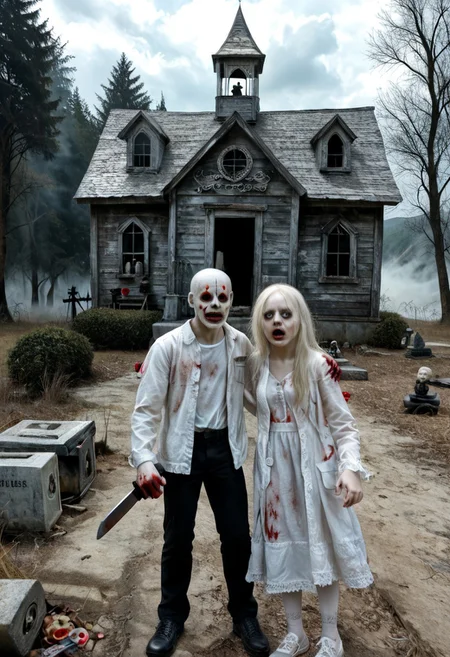 pretty face, perfect body, sexy outfit, open clothes, mysterious scene, threatening mood, young young woman, standing, outdoors, sky, cloud, cloudy sky, scenery, mountain, fog, cliff, long hair style, albino hairs, standing with one hand touching the chin, looking at another, from the front, absurdres, masterpiece, 8k, high detail, intricate, best quality, Hand, chainsaw, body, detailed, perfection, hands, indoors, blood, knife, graveyard, cemetery, cabin, haunted, clown, wherehouse, hoverlook, lake, Michael, gaves, crystal, camp, Freddy, spooky, creepy, Jason, abandoned, balloon, carousel, park, school, Chucky, Pinhead, mask, hotel, buildings, claws, fear, dread, anguish, parted lips, open mouth, tongue out, from side
(( creepy doll zoomed ))
(( rev_mia ))